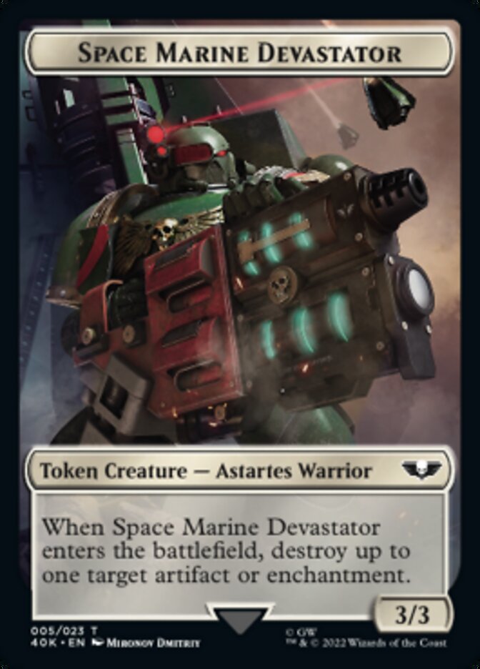 Soldier (002) // Space Marine Devastator Double-sided Token [Universes Beyond: Warhammer 40,000 Tokens] | Gamer Loot