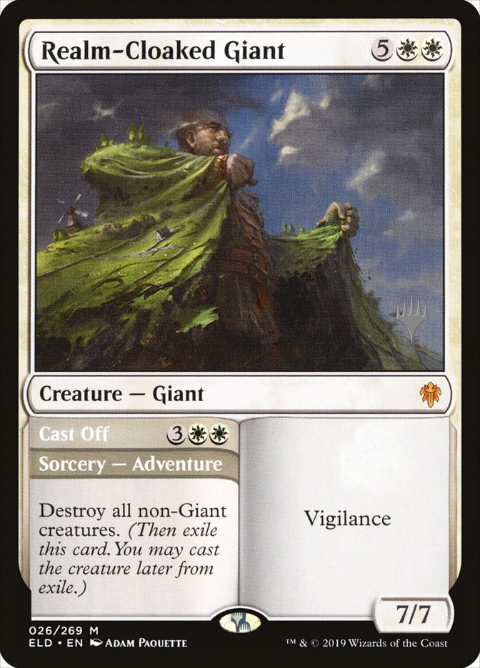 Realm-Cloaked Giant // Cast Off (Promo Pack) [Throne of Eldraine Promos] | Gamer Loot