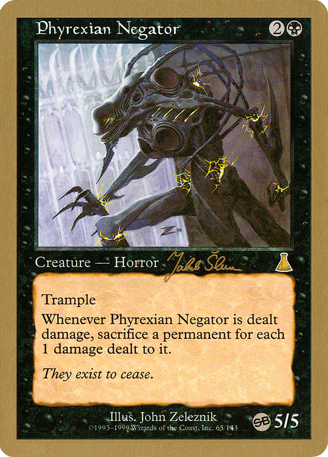 Phyrexian Negator (Jakub Slemr) (SB) [World Championship Decks 1999] | Gamer Loot