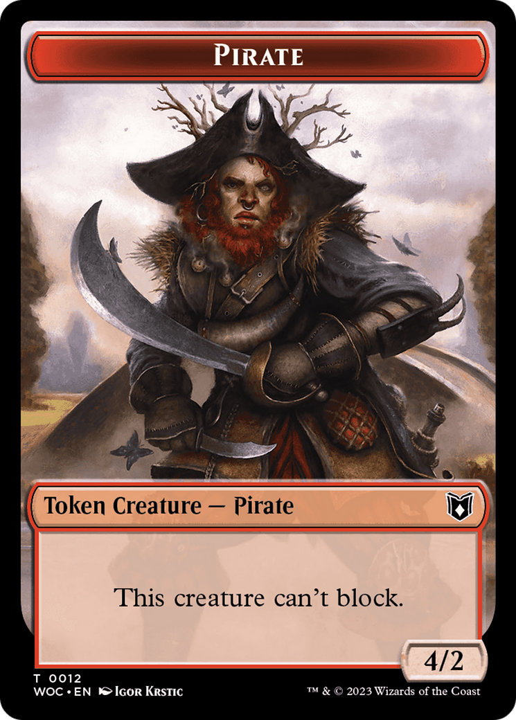 Pirate // Human Soldier Double-Sided Token [Wilds of Eldraine Commander Tokens] | Gamer Loot