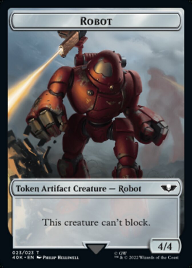 Astartes Warrior // Robot Double-sided Token (Surge Foil) [Universes Beyond: Warhammer 40,000 Tokens] | Gamer Loot