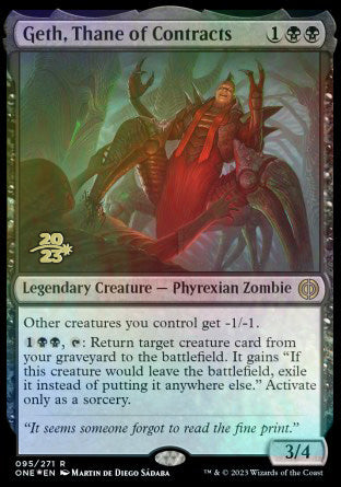 Geth, Thane of Contracts [Phyrexia: All Will Be One Prerelease Promos] | Gamer Loot