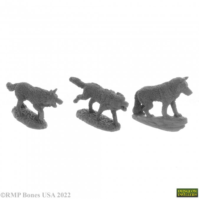 Reaper Bones Miniatures: Wolf Pack (3) | Gamer Loot