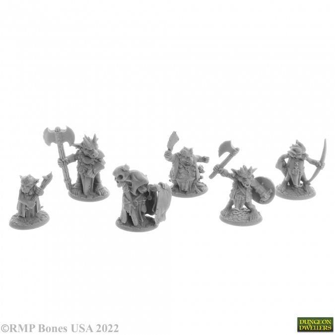 Reaper Bones Miniatures: Ratpelt Kobold Leaders (6) | Gamer Loot