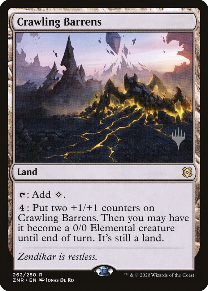 Crawling Barrens (Promo Pack) [Zendikar Rising Promos] | Gamer Loot