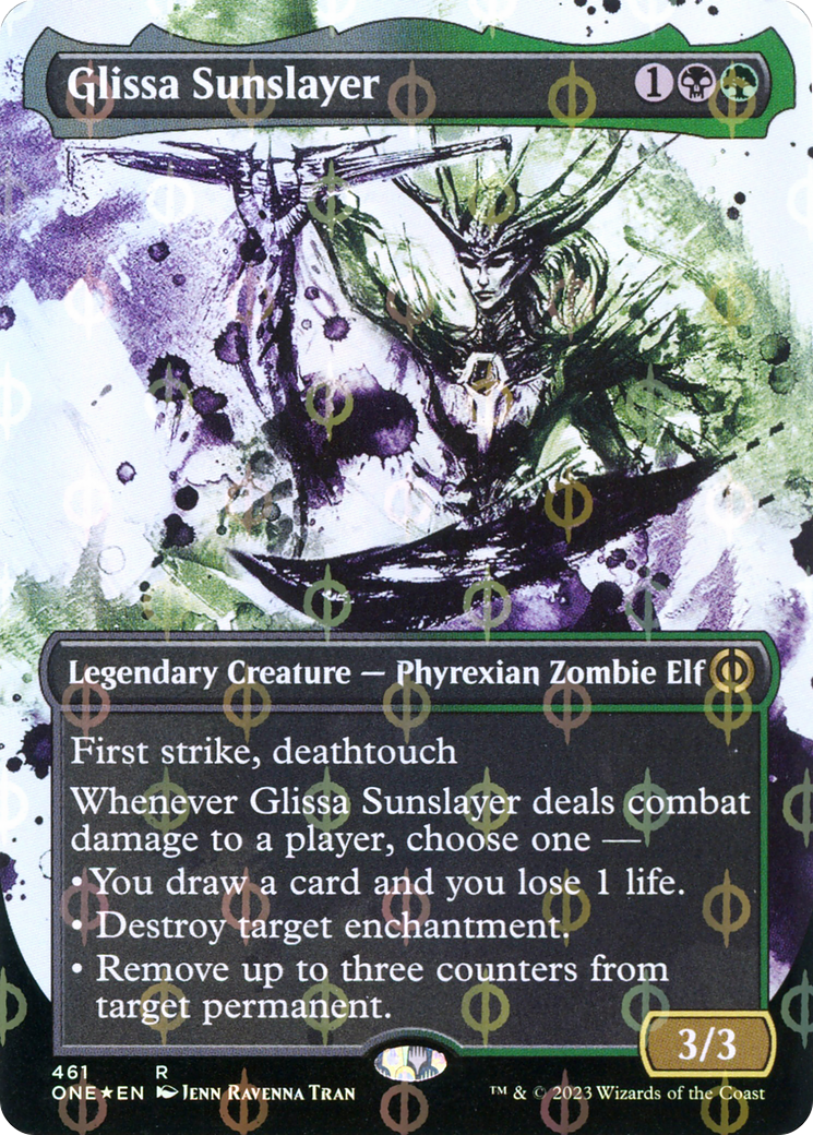 Glissa Sunslayer (Borderless Ichor Step-and-Compleat Foil) [Phyrexia: All Will Be One] | Gamer Loot