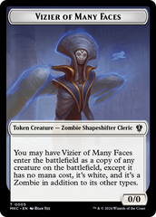 Vizier of Many Faces // Zombie Double-Sided Token [Murders at Karlov Manor Commander Tokens] | Gamer Loot