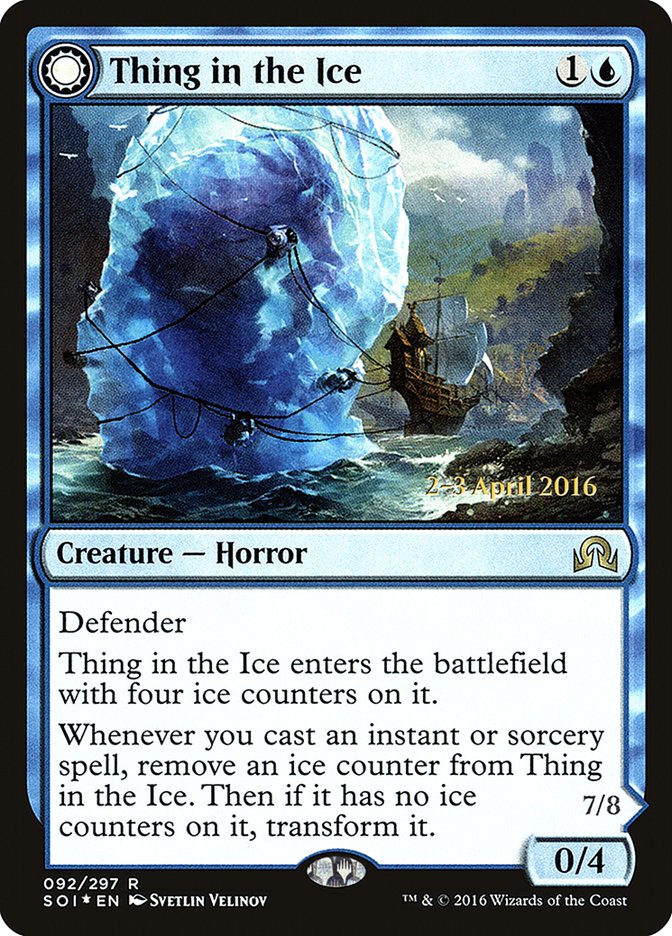 Thing in the Ice // Awoken Horror [Shadows over Innistrad Prerelease Promos] | Gamer Loot