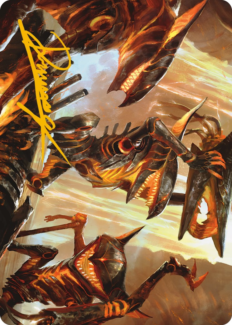 Gleeful Demolition Art Card (Gold-Stamped Signature) [Phyrexia: All Will Be One Art Series] | Gamer Loot