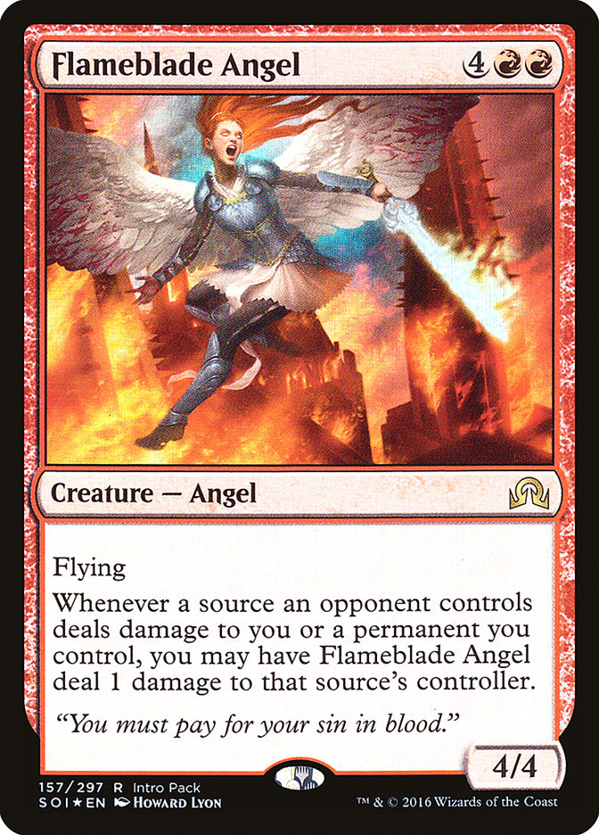 Flameblade Angel (Intro Pack) [Shadows over Innistrad Promos] | Gamer Loot