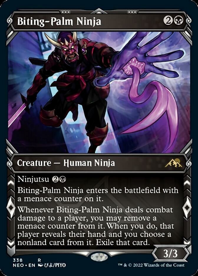 Biting-Palm Ninja (Showcase Ninja) [Kamigawa: Neon Dynasty] | Gamer Loot