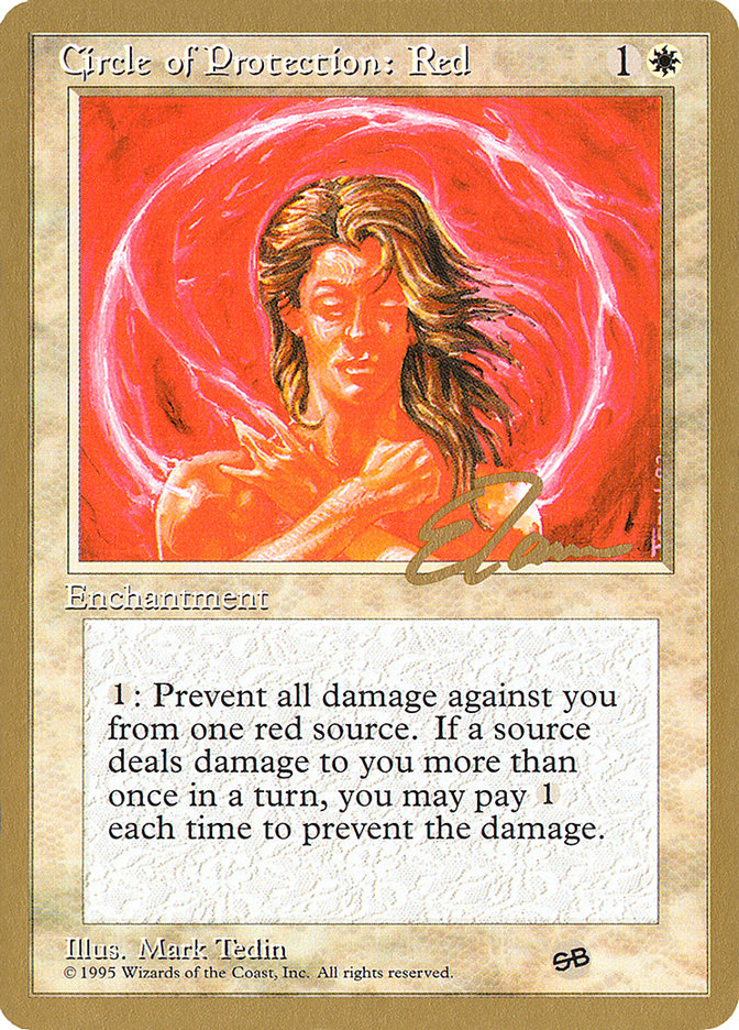 Circle of Protection: Red (Eric Tam) (SB) [Pro Tour Collector Set] | Gamer Loot