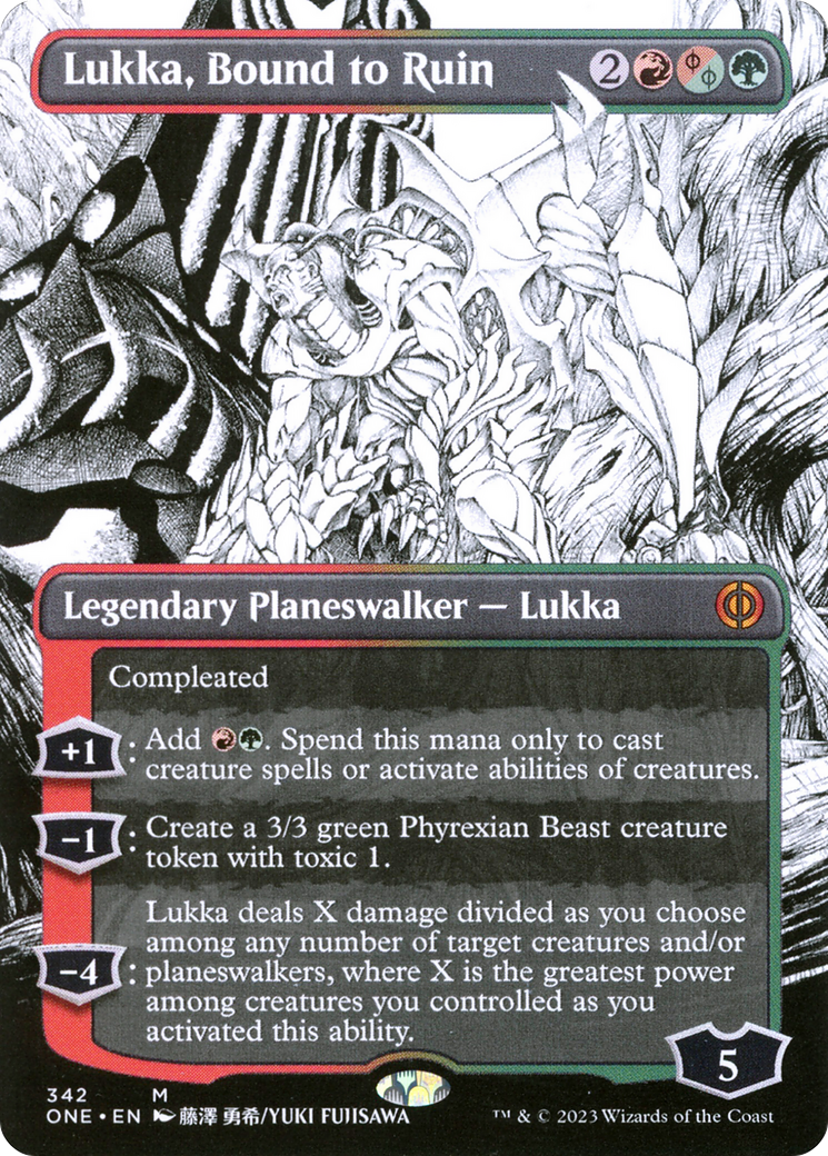 Lukka, Bound to Ruin (Borderless Manga) [Phyrexia: All Will Be One] | Gamer Loot