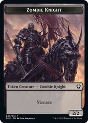 Zombie Knight // Knight Double-sided Token [Dominaria United Commander Tokens] | Gamer Loot