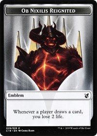 Ob Nixilis, Reignited Emblem // Zombie (010) Double-sided Token [Commander 2019 Tokens] | Gamer Loot