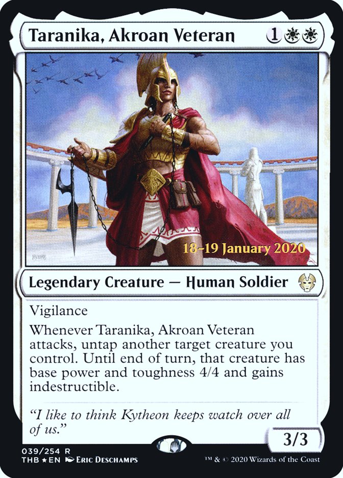 Taranika, Akroan Veteran [Theros Beyond Death Prerelease Promos] | Gamer Loot