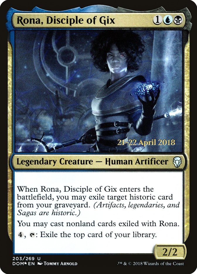 Rona, Disciple of Gix  [Dominaria Prerelease Promos] | Gamer Loot