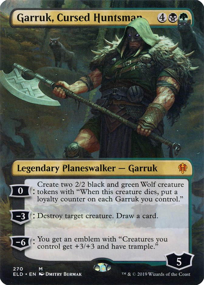 Garruk, Cursed Huntsman (Borderless) [Throne of Eldraine] | Gamer Loot