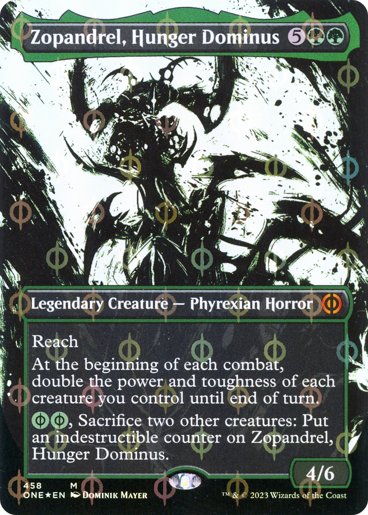 Zopandrel, Hunger Dominus (Borderless Ichor Step-and-Compleat Foil) [Phyrexia: All Will Be One] | Gamer Loot