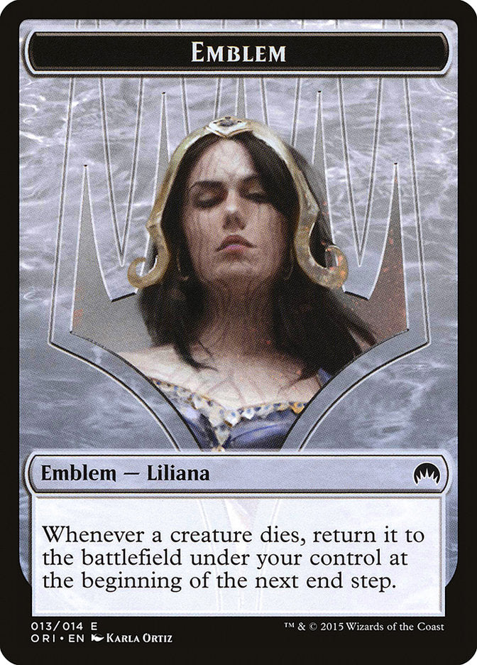 Liliana, Defiant Necromancer Emblem [Magic Origins Tokens] | Gamer Loot