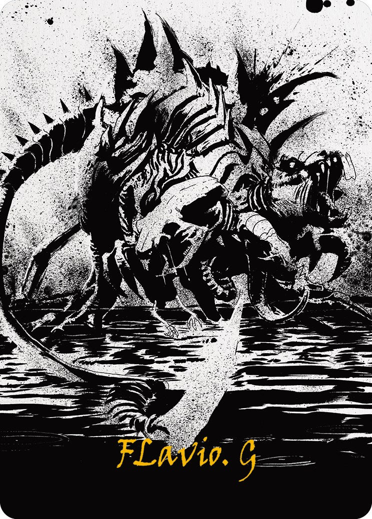 Karumonix, the Rat King Art Card (Gold-Stamped Signature) [Phyrexia: All Will Be One Art Series] | Gamer Loot