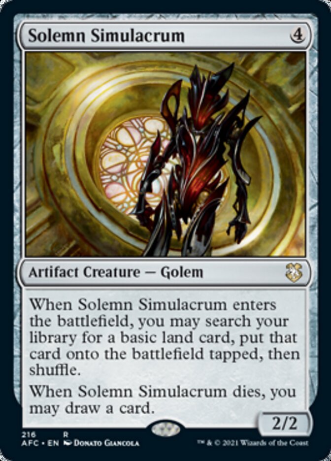 Solemn Simulacrum [Dungeons & Dragons: Adventures in the Forgotten Realms Commander] | Gamer Loot