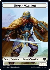 Human Warrior // Emblem - Kaya, the Inexorable Double-sided Token [Kaldheim Tokens] | Gamer Loot