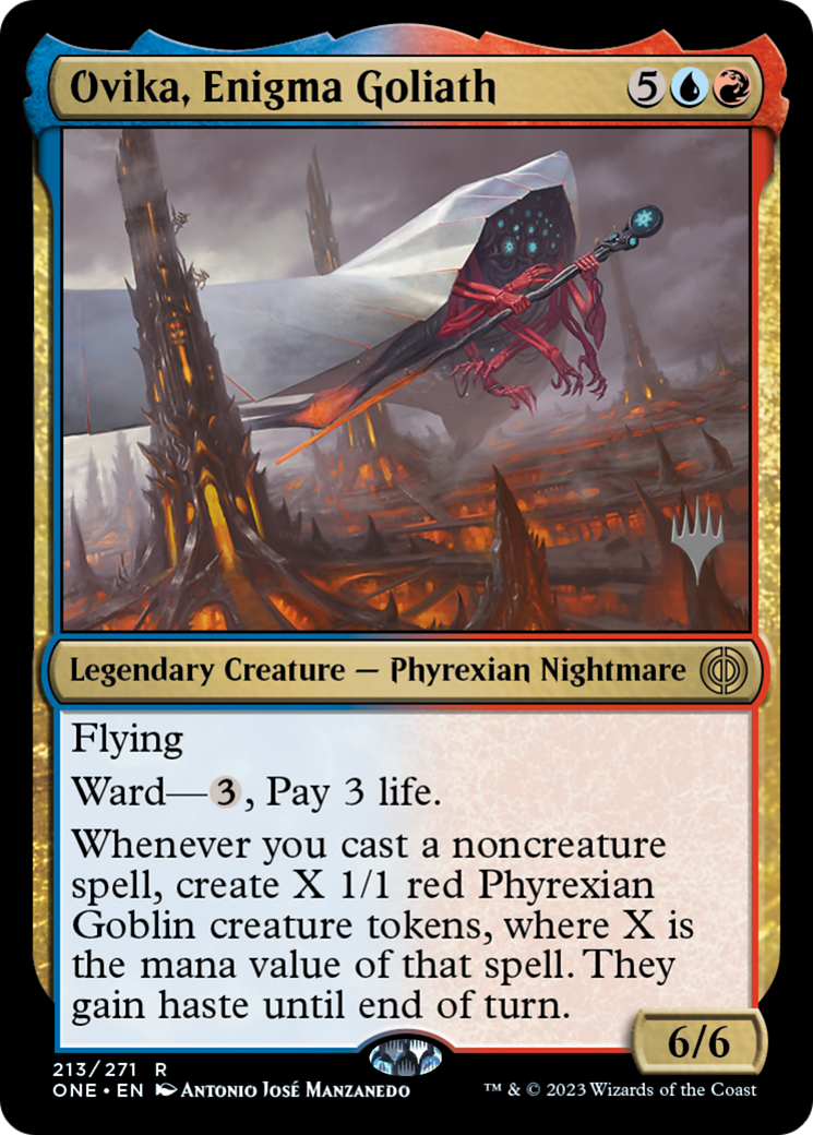 Ovika, Enigma Goliath (Promo Pack) [Phyrexia: All Will Be One Promos] | Gamer Loot