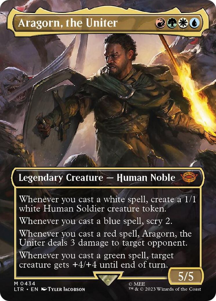 Aragorn, the Uniter (Borderless Alternate Art) [The Lord of the Rings: Tales of Middle-Earth] | Gamer Loot