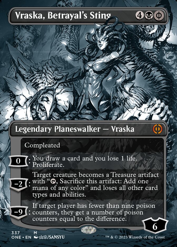 Vraska, Betrayal's Sting (Borderless Manga) [Phyrexia: All Will Be One] | Gamer Loot