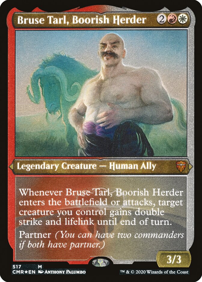 Bruse Tarl, Boorish Herder (Etched) [Commander Legends] | Gamer Loot