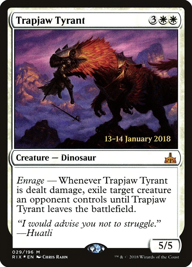 Trapjaw Tyrant [Rivals of Ixalan Prerelease Promos] | Gamer Loot