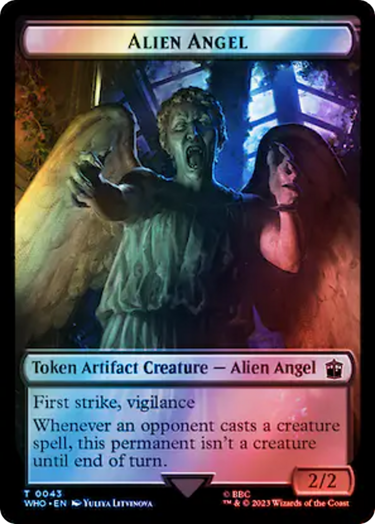 Alien Angel // Food (0057) Double-Sided Token (Surge Foil) [Doctor Who Tokens] | Gamer Loot