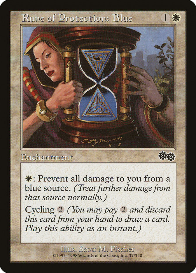 Rune of Protection: Blue [Urza's Saga] | Gamer Loot