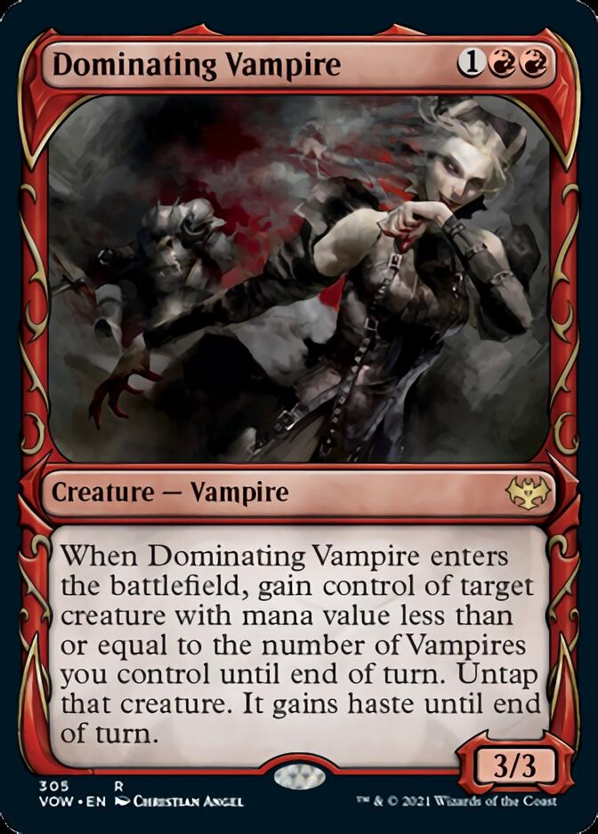 Dominating Vampire (Showcase Fang Frame) [Innistrad: Crimson Vow] | Gamer Loot