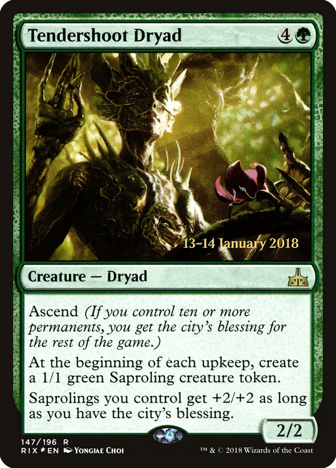 Tendershoot Dryad [Rivals of Ixalan Prerelease Promos] | Gamer Loot