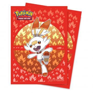 Sword and Shield Galar Starters Scorbunny Deck Protector sleeve 65ct for Pokémon | Gamer Loot