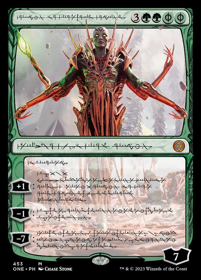 Nissa, Ascended Animist (Phyrexian Step-and-Compleat Foil) [Phyrexia: All Will Be One] | Gamer Loot