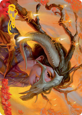 Hedgewitch's Mask Art Card (Gold-Stamped Signature) [Innistrad: Midnight Hunt Art Series] | Gamer Loot