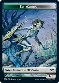 Elf Warrior // Plant Double-sided Token [Double Masters Tokens] | Gamer Loot