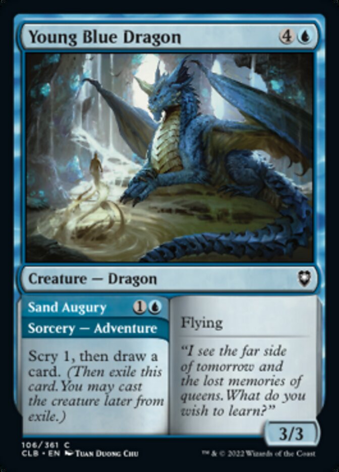Young Blue Dragon // Sand Augury [Commander Legends: Battle for Baldur's Gate] | Gamer Loot