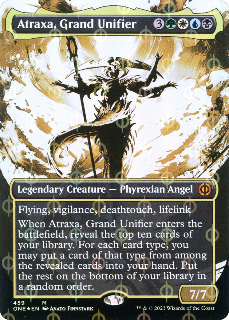 Atraxa, Grand Unifier (Borderless Ichor Step-and-Compleat Foil) [Phyrexia: All Will Be One] | Gamer Loot