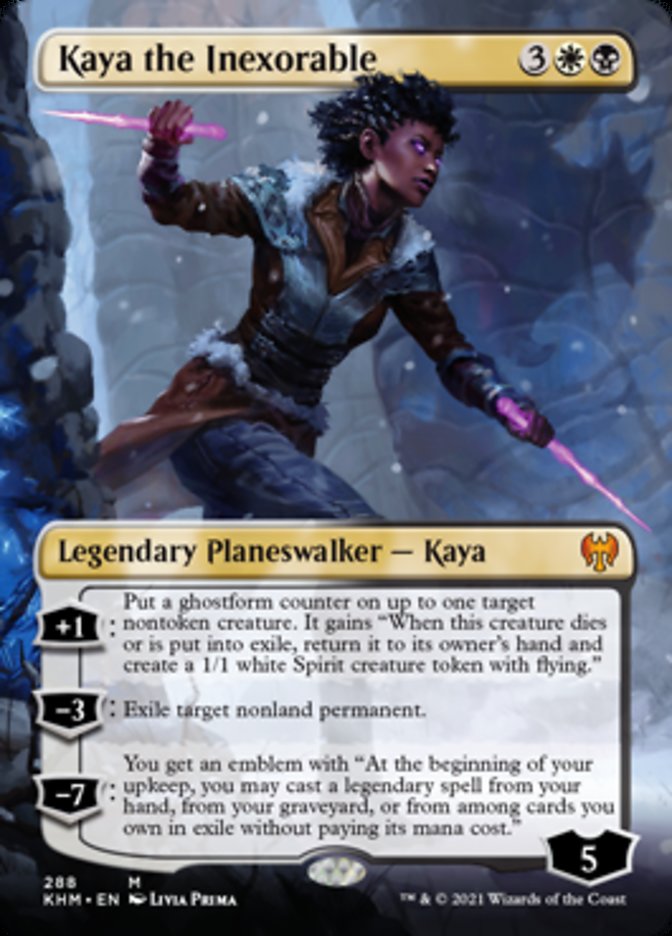 Kaya the Inexorable (Borderless) [Kaldheim] | Gamer Loot