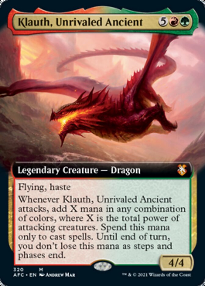 Klauth, Unrivaled Ancient (Extended) [Dungeons & Dragons: Adventures in the Forgotten Realms Commander] | Gamer Loot