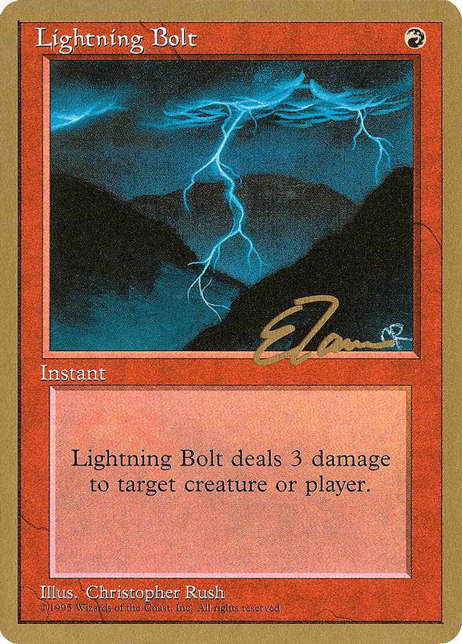 Lightning Bolt (Eric Tam) [Pro Tour Collector Set] | Gamer Loot