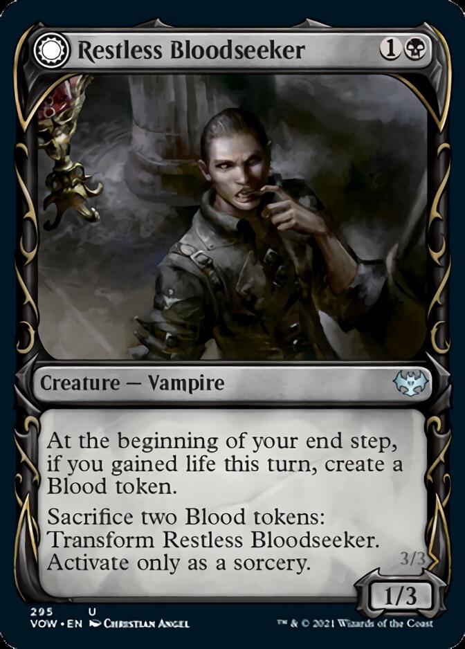 Restless Bloodseeker // Bloodsoaked Reveler (Showcase Fang Frame) [Innistrad: Crimson Vow] | Gamer Loot