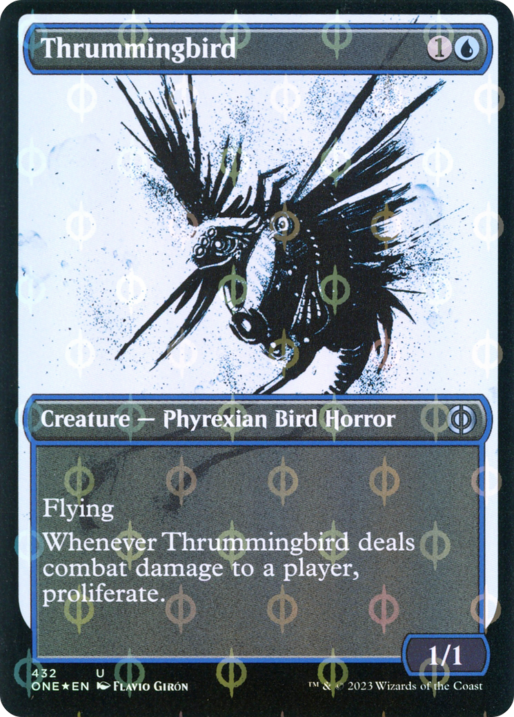 Thrummingbird (Showcase Ichor Step-and-Compleat Foil) [Phyrexia: All Will Be One] | Gamer Loot