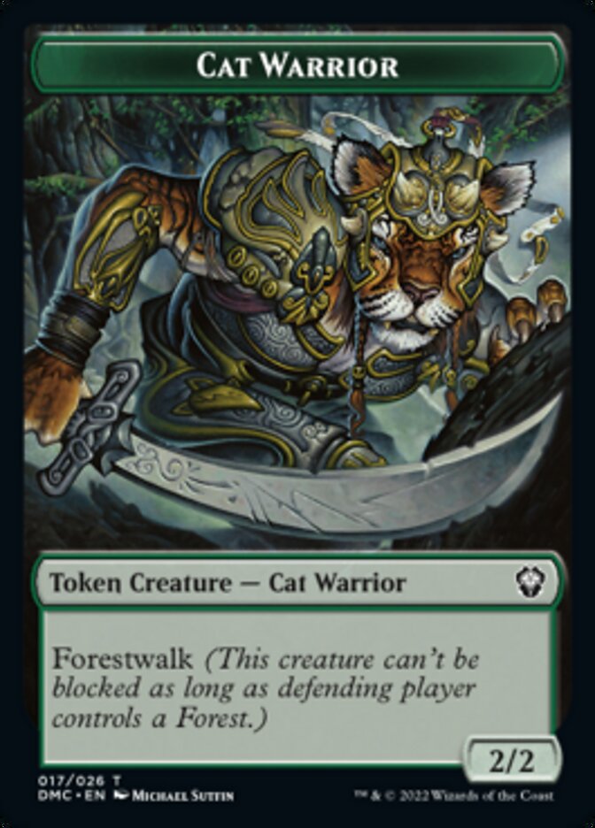 Saproling // Cat Warrior Double-sided Token [Dominaria United Tokens] | Gamer Loot