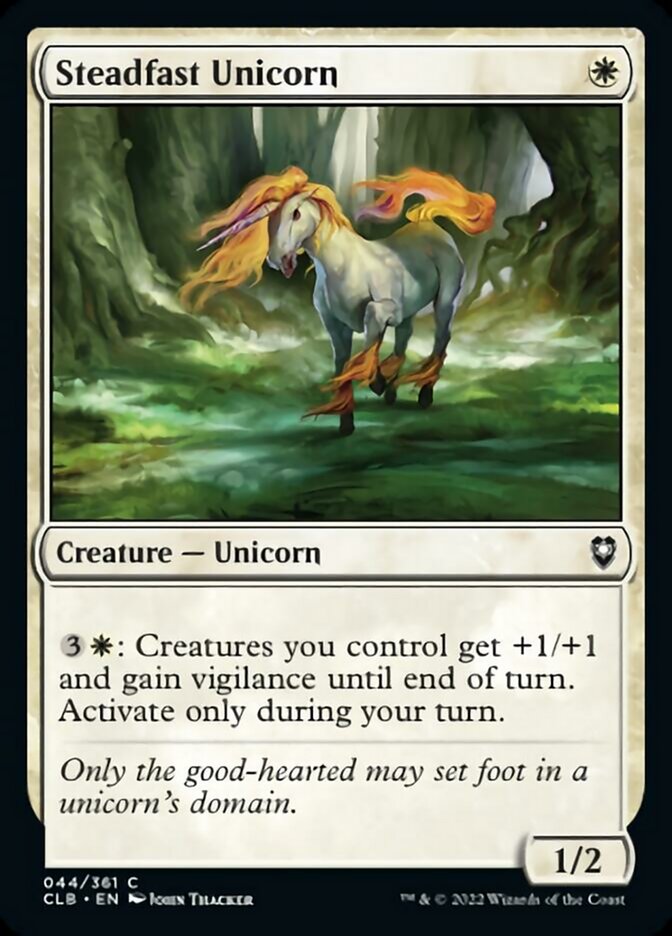 Steadfast Unicorn [Commander Legends: Battle for Baldur's Gate] | Gamer Loot