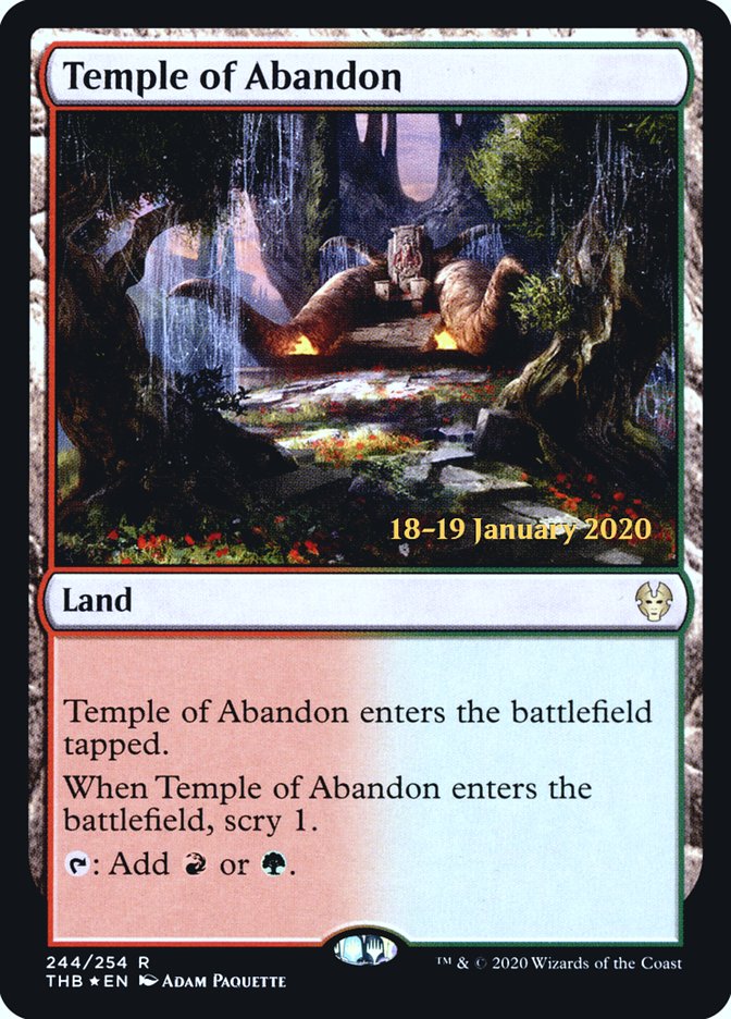 Temple of Abandon [Theros Beyond Death Prerelease Promos] | Gamer Loot